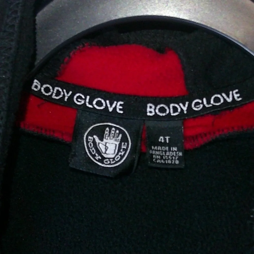 Body Glove Boys Black‎ Red Full Zip Hoodie Jacket Size 4T Athleisure Logo Active